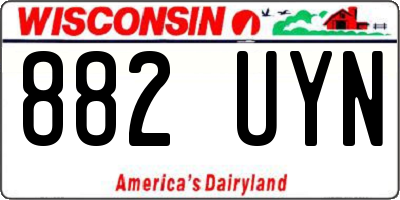 WI license plate 882UYN