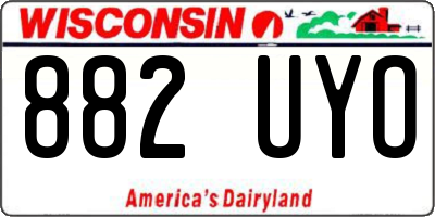 WI license plate 882UYO