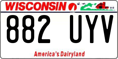 WI license plate 882UYV