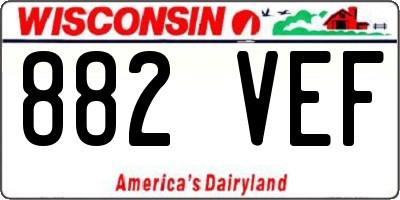 WI license plate 882VEF