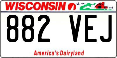 WI license plate 882VEJ