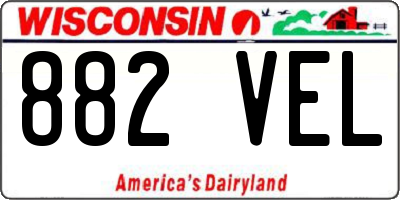 WI license plate 882VEL