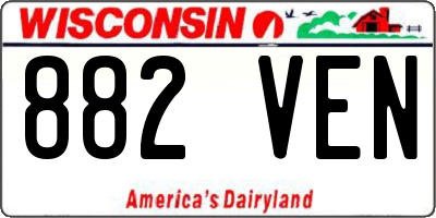 WI license plate 882VEN