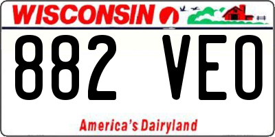 WI license plate 882VEO