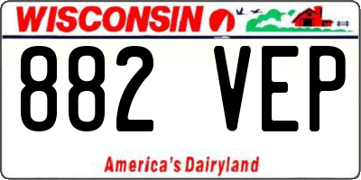 WI license plate 882VEP