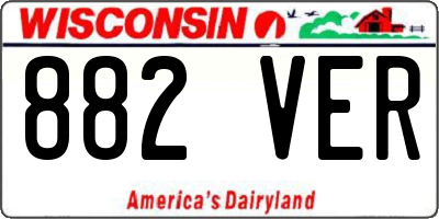WI license plate 882VER