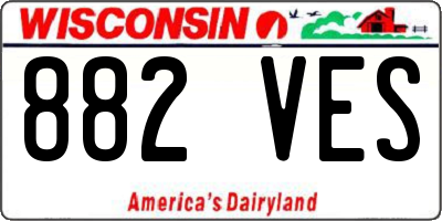 WI license plate 882VES