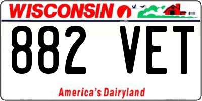 WI license plate 882VET