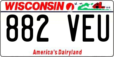 WI license plate 882VEU
