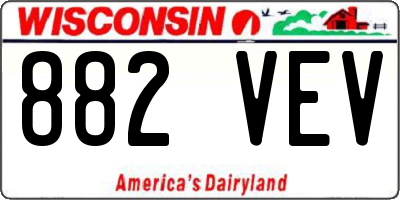 WI license plate 882VEV