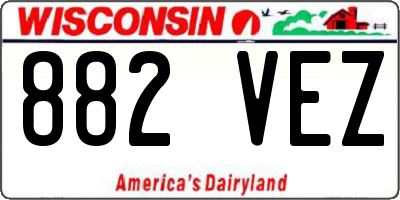 WI license plate 882VEZ