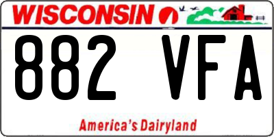 WI license plate 882VFA