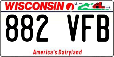 WI license plate 882VFB