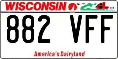 WI license plate 882VFF