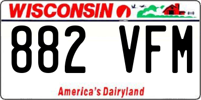 WI license plate 882VFM