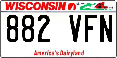 WI license plate 882VFN