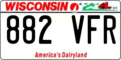 WI license plate 882VFR