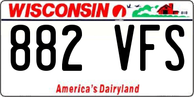 WI license plate 882VFS