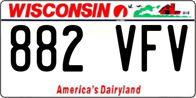 WI license plate 882VFV