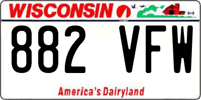 WI license plate 882VFW