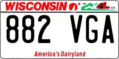 WI license plate 882VGA