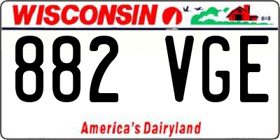 WI license plate 882VGE