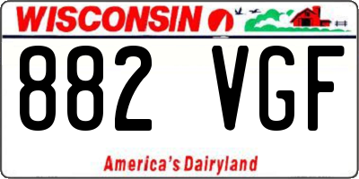 WI license plate 882VGF