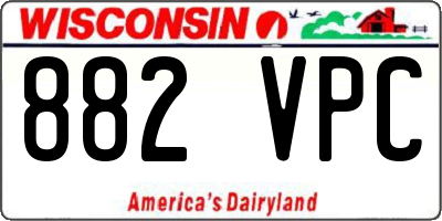 WI license plate 882VPC