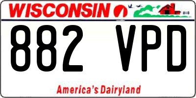 WI license plate 882VPD