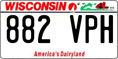 WI license plate 882VPH