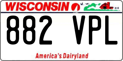 WI license plate 882VPL