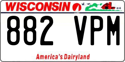 WI license plate 882VPM