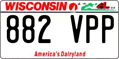 WI license plate 882VPP