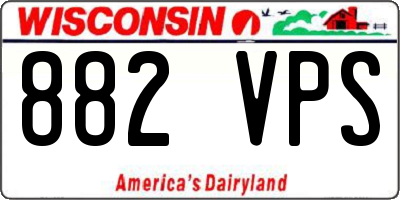 WI license plate 882VPS