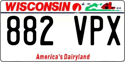 WI license plate 882VPX