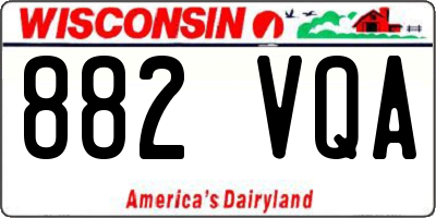 WI license plate 882VQA