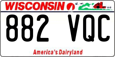 WI license plate 882VQC