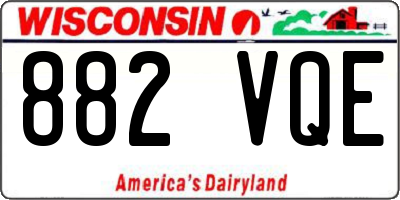 WI license plate 882VQE