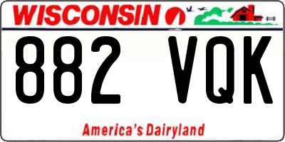 WI license plate 882VQK