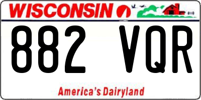 WI license plate 882VQR