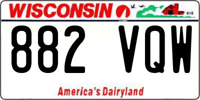 WI license plate 882VQW