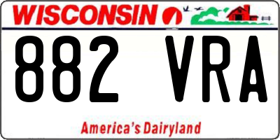 WI license plate 882VRA