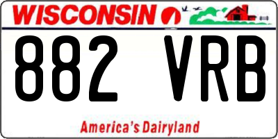 WI license plate 882VRB