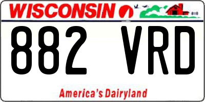 WI license plate 882VRD