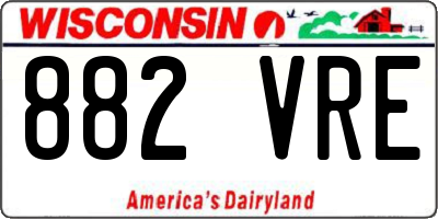 WI license plate 882VRE