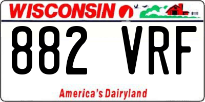 WI license plate 882VRF