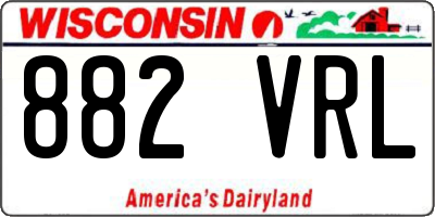 WI license plate 882VRL