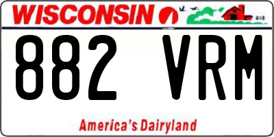 WI license plate 882VRM