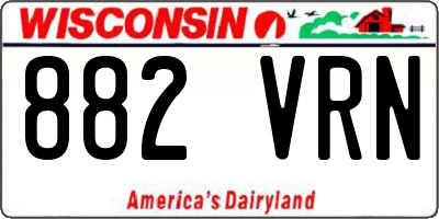 WI license plate 882VRN