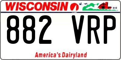 WI license plate 882VRP